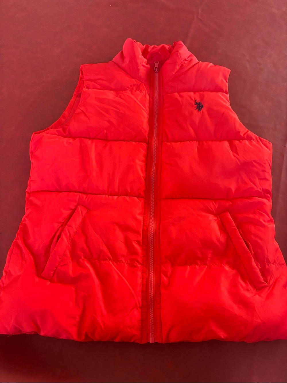 U.S. Polo Assn. Kids Bright Red Quilted Puffer Vest